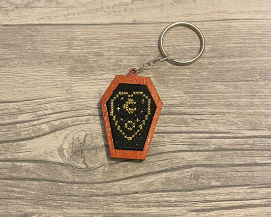 Planchette coffin keychain
