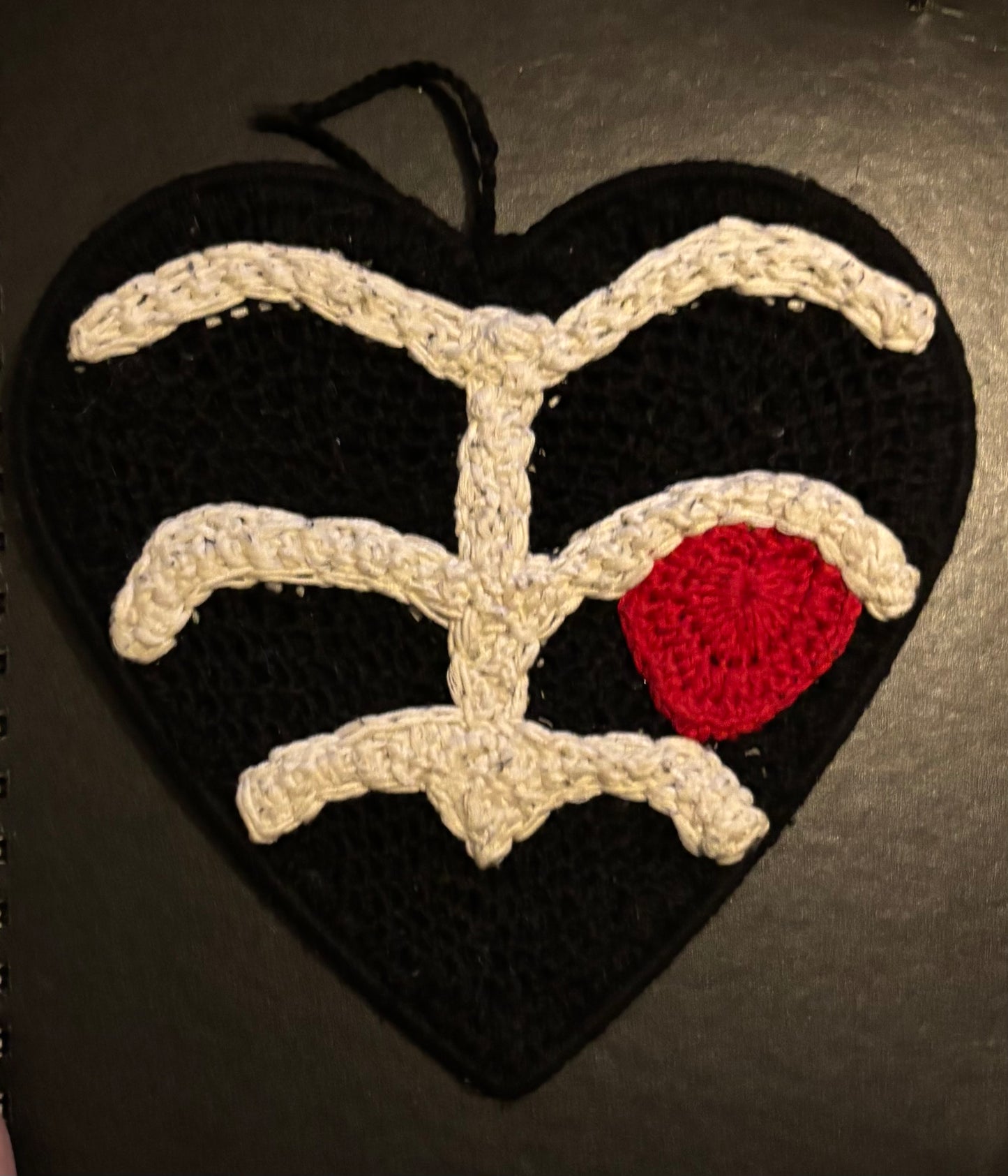 Heartshaped ribcage wall decor