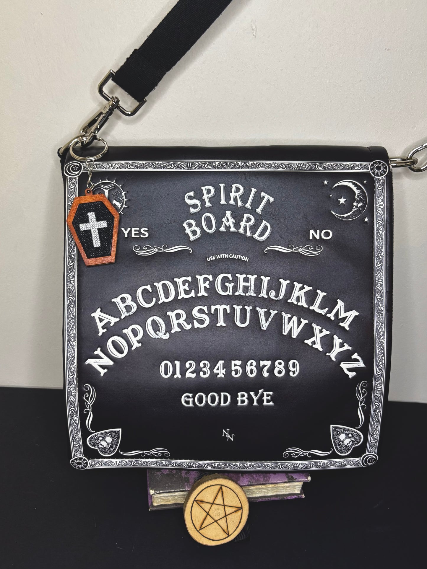 Cross coffin keychain