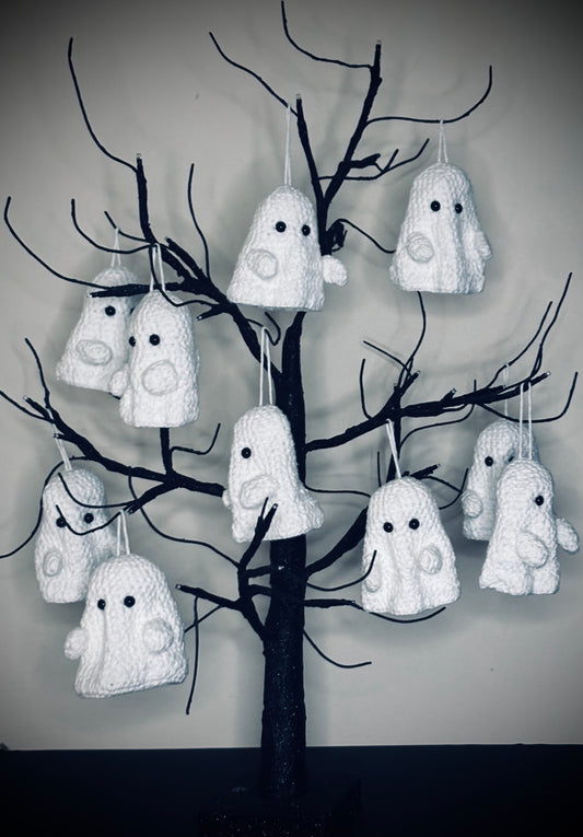 Crochet ghost hanging home decor