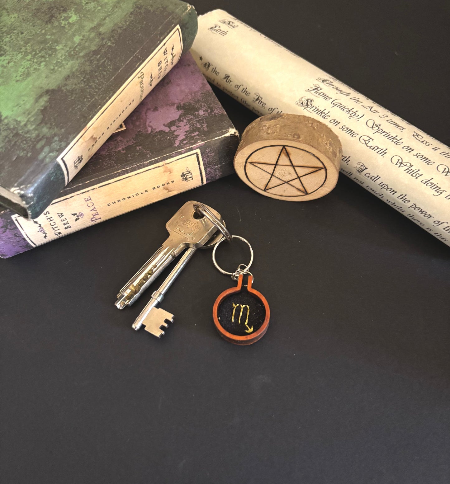 Mini zodiac sign keychain
