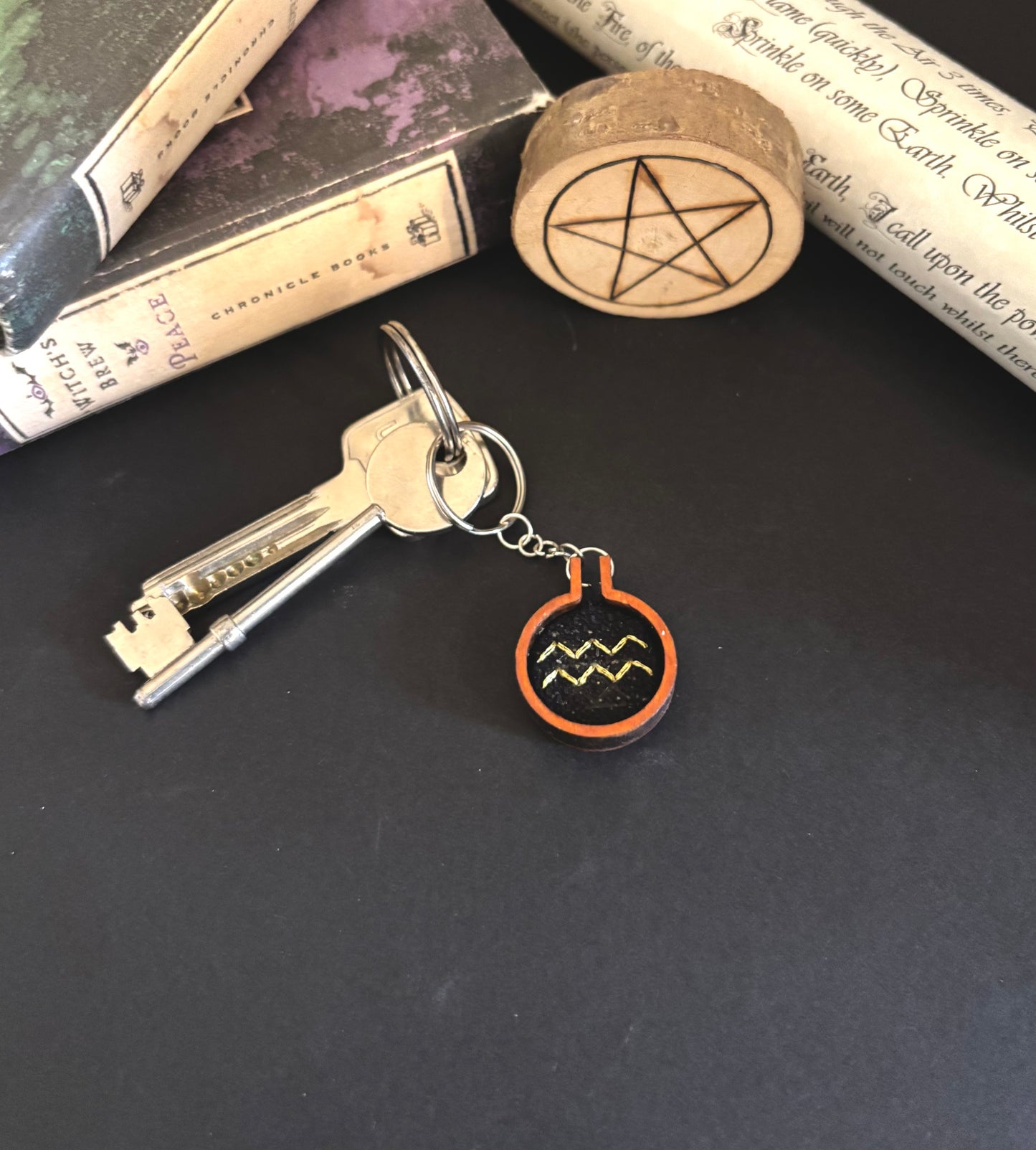Mini zodiac sign keychain