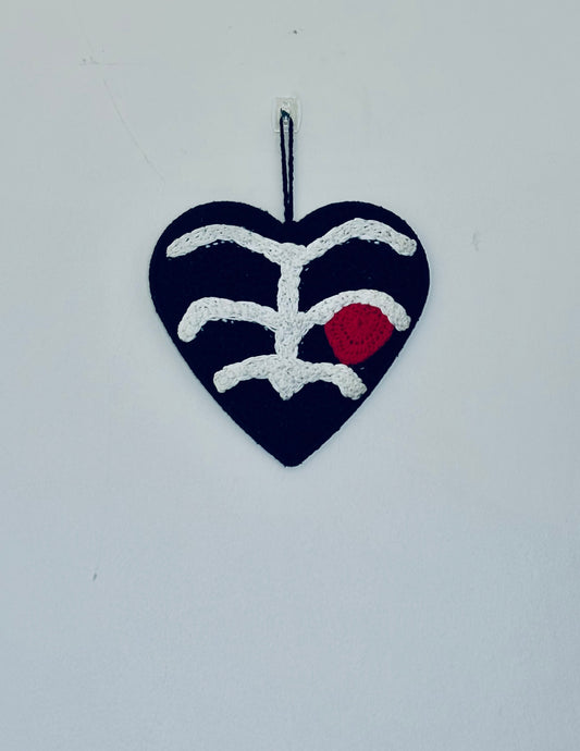 Heartshaped ribcage wall decor