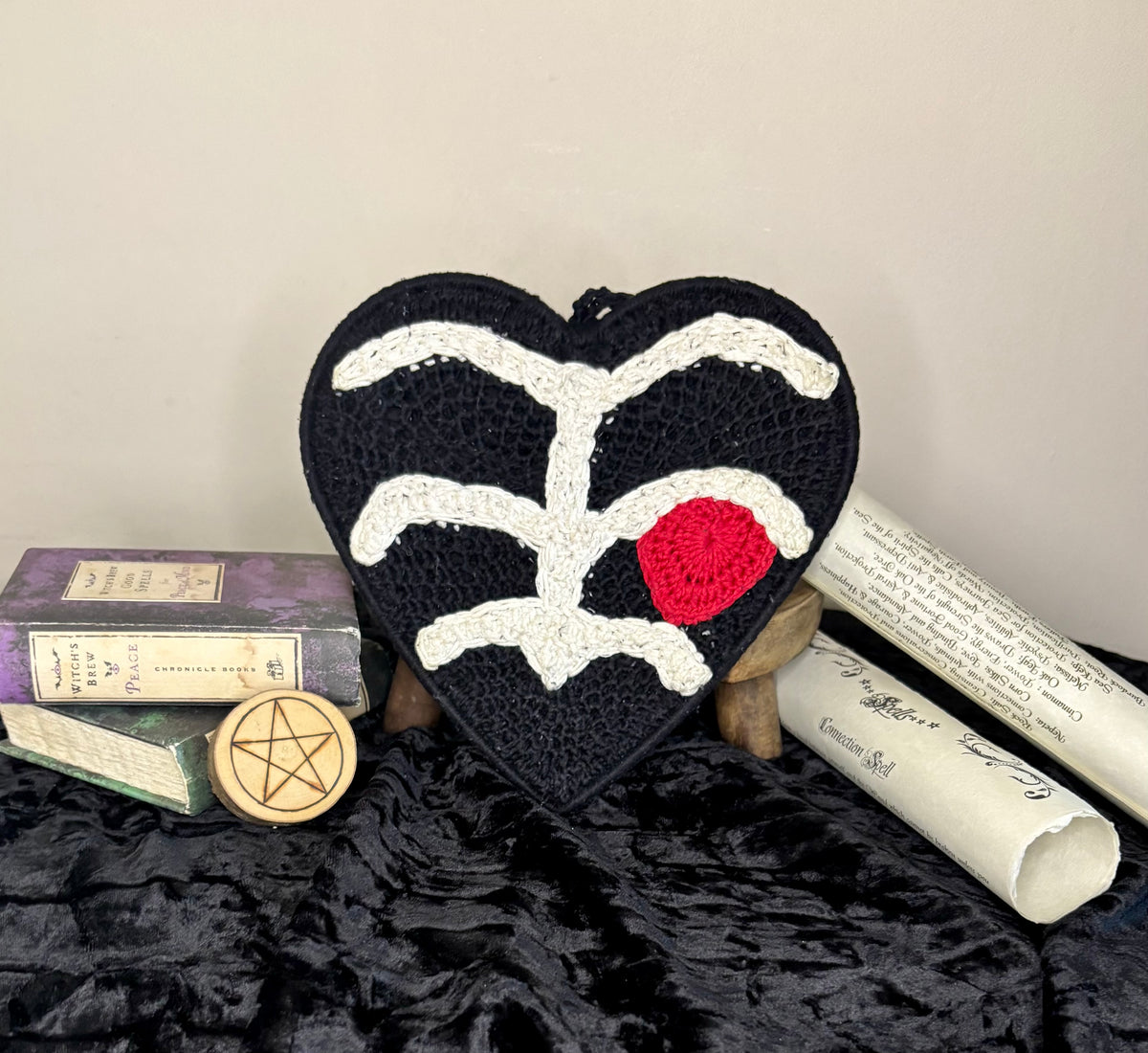Heartshaped ribcage wall decor